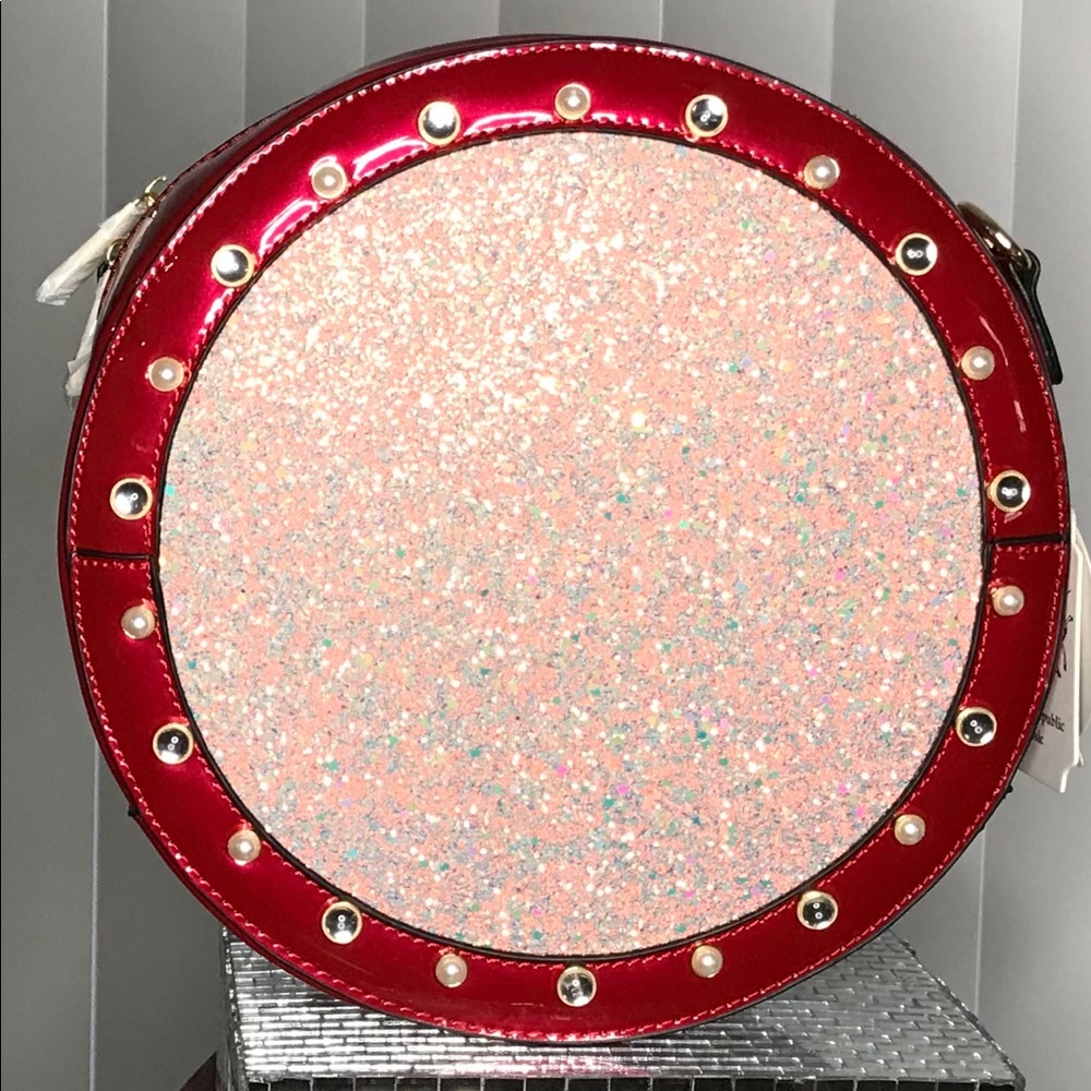 Red Patent Leather & Glitter Studded Crossbody - Picture 2 of 6